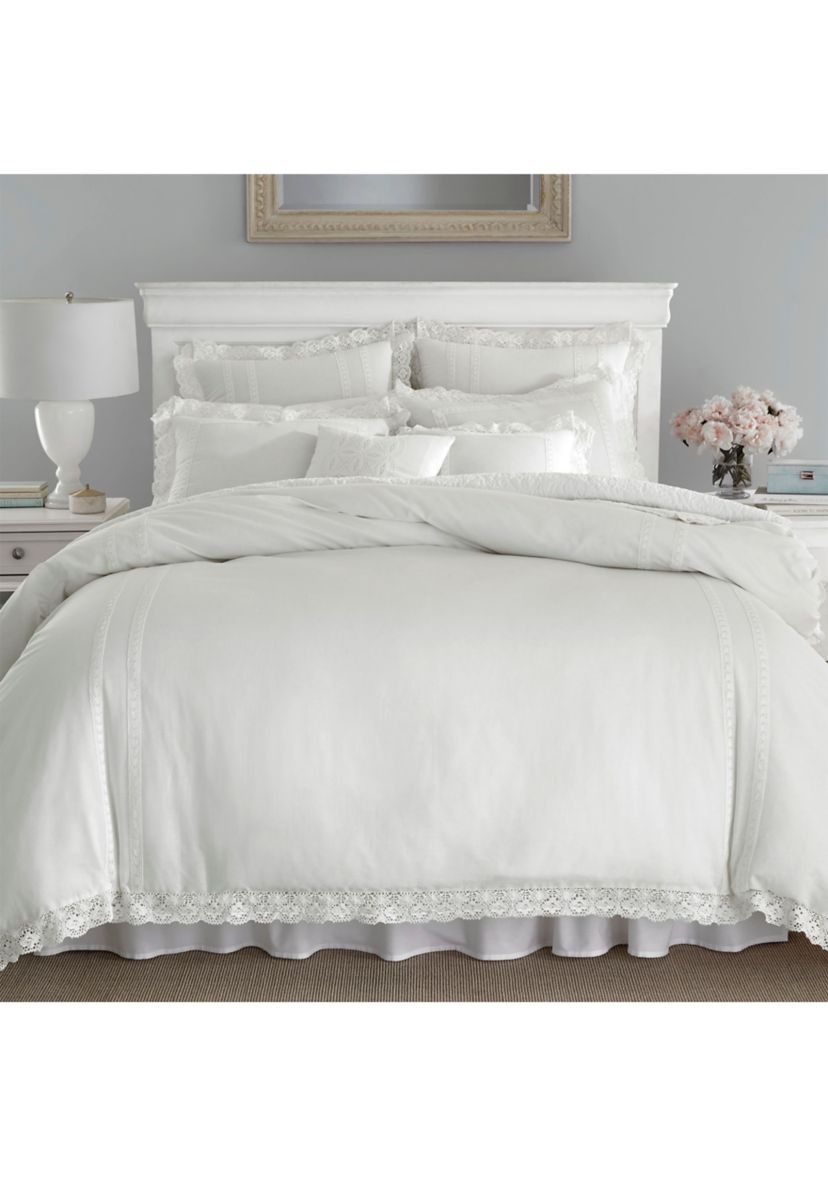 Annabella Ruffle Solid Cotton Throw Pillow