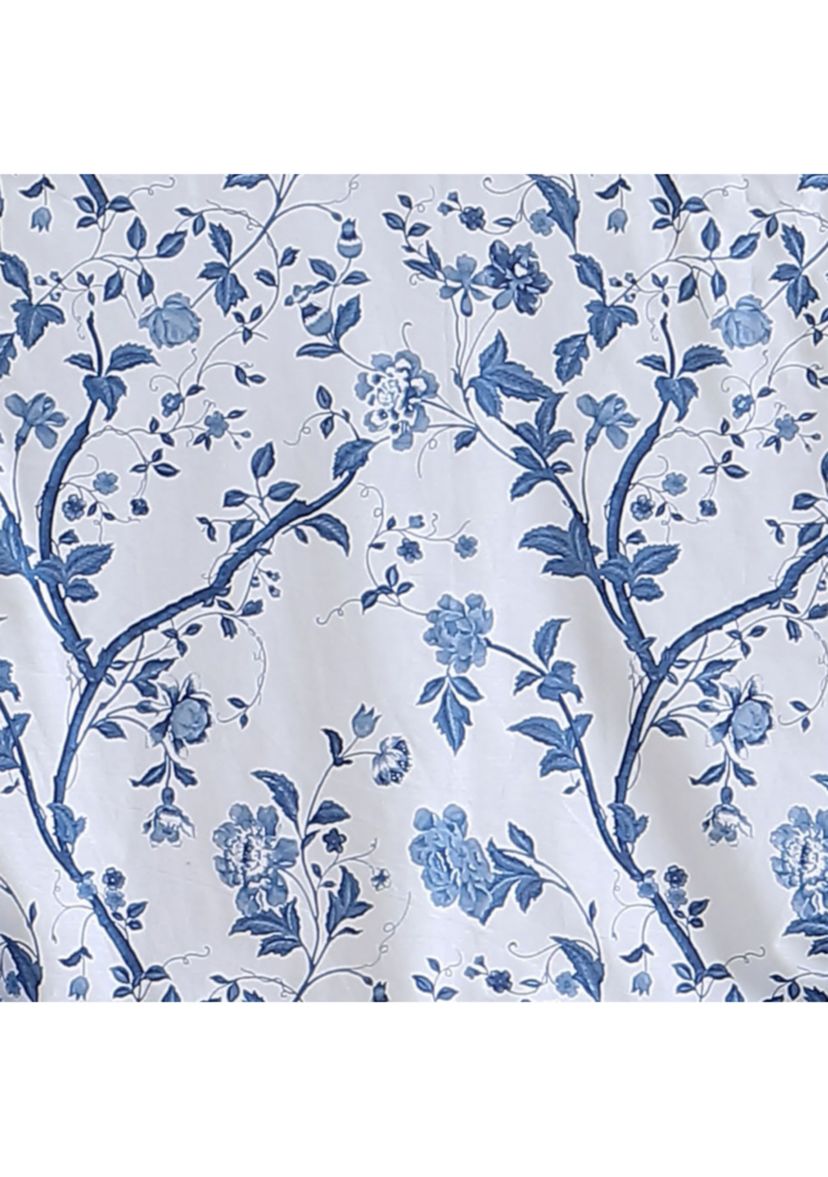 Elise Ruffled Floral Cotton Pole Top Filtering Valance