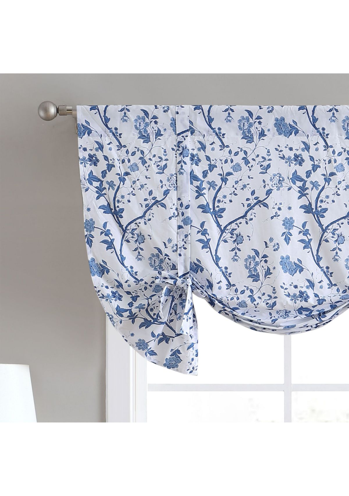 Elise Ruffled Floral Cotton Pole Top Filtering Valance