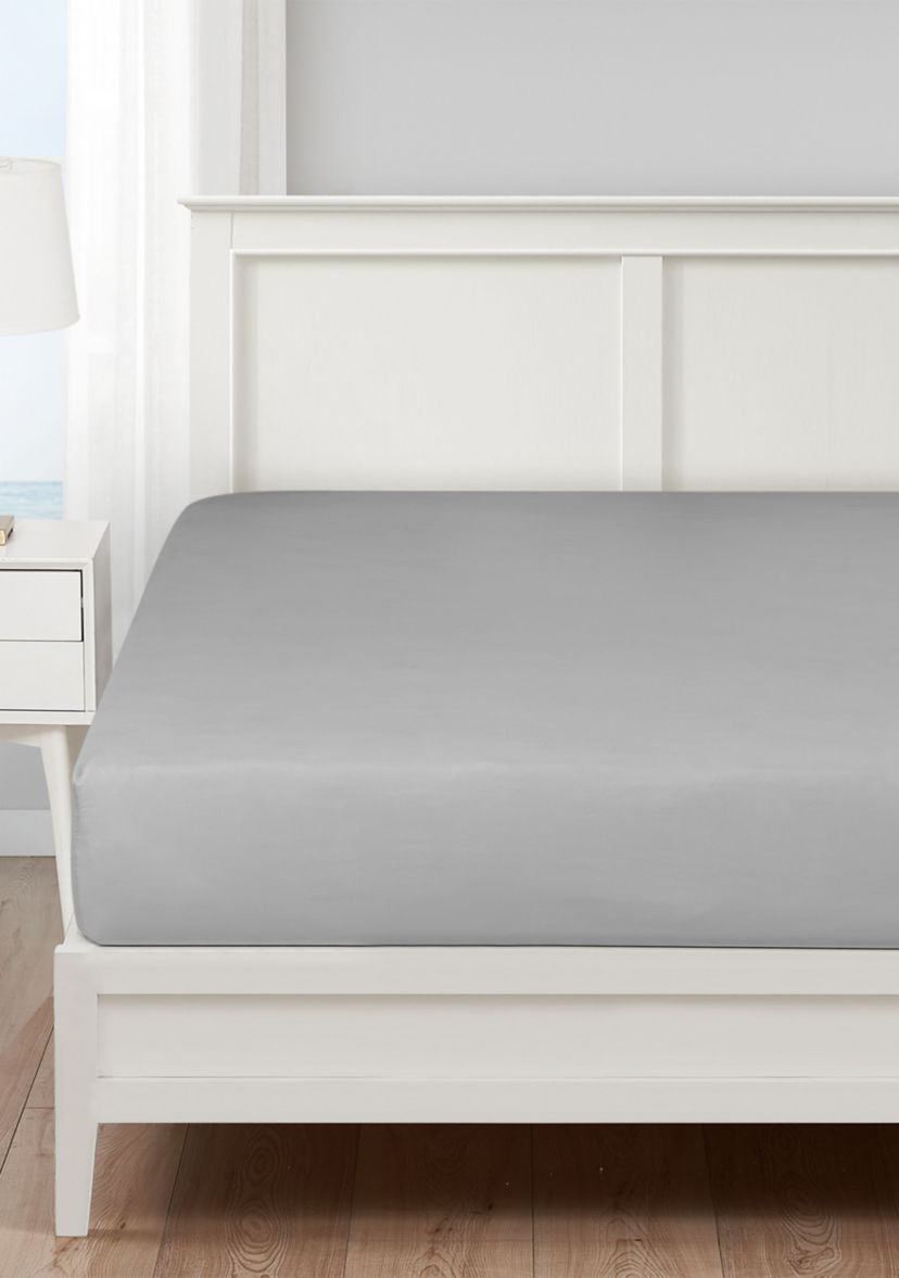 Nautica Fully Elastic Cotton Blend Fitted Sheet- Deep Pocket, Blue- Queen