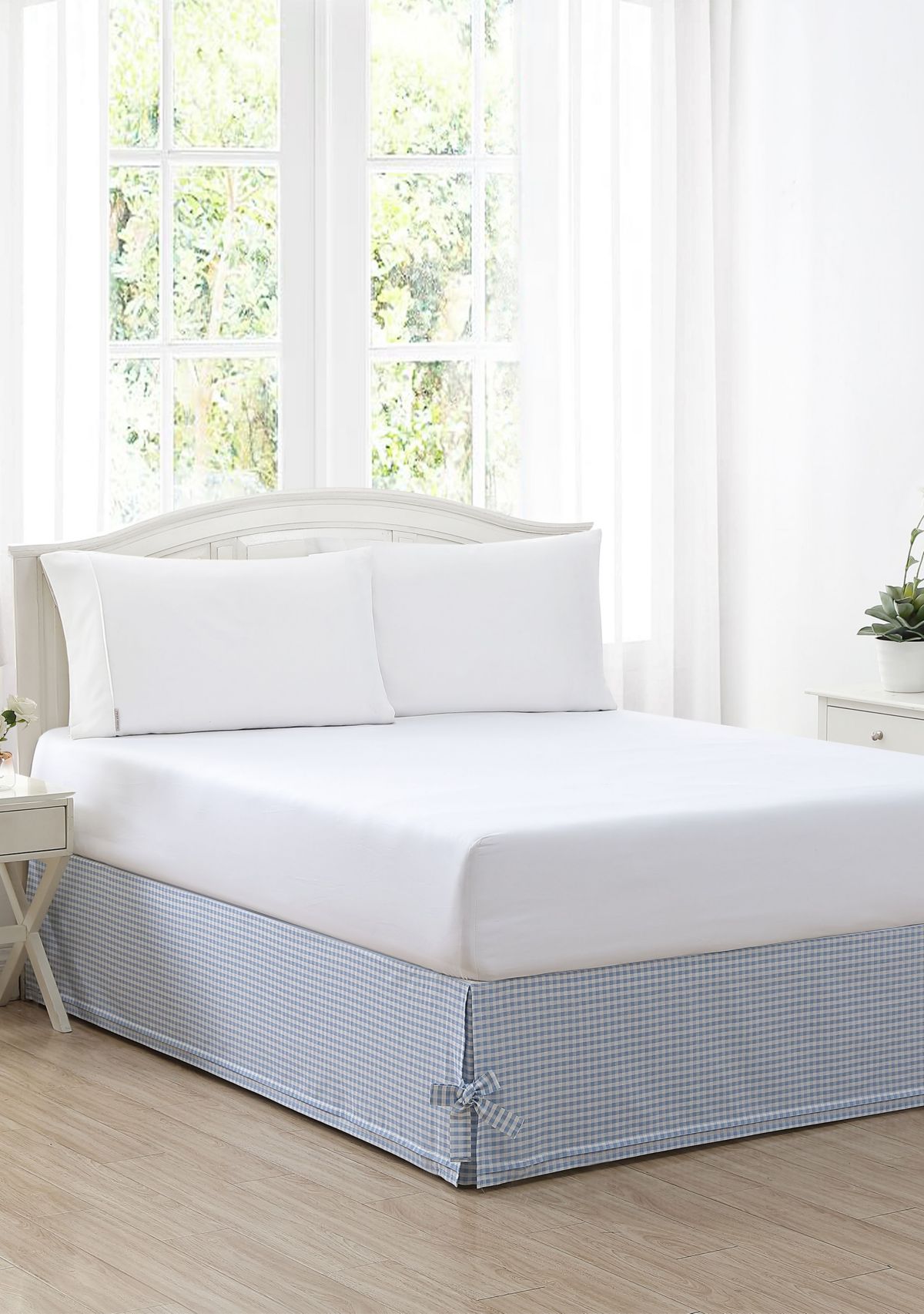 Hedy Corner Ties 1-Piece Cotton Bedskirt