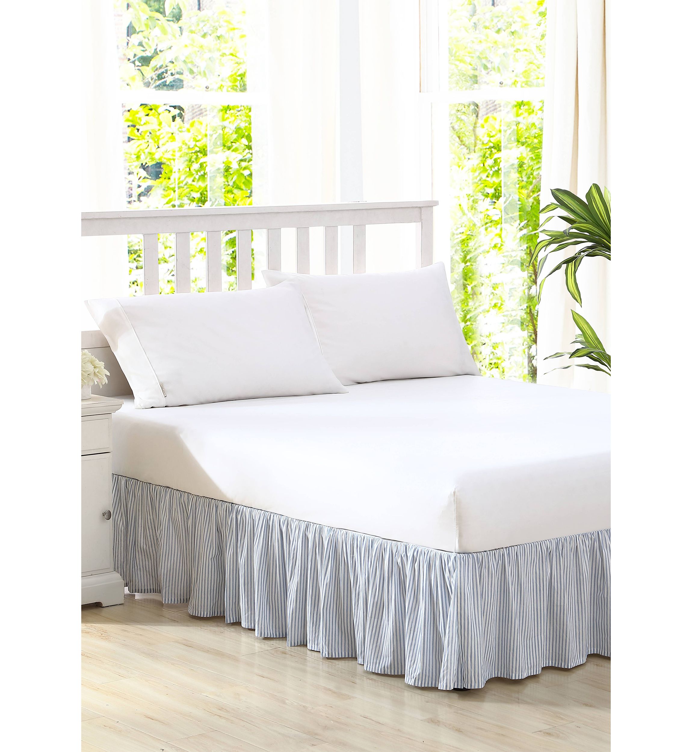 Classics Tic Stripe 1-Piece Cotton Bedskirt