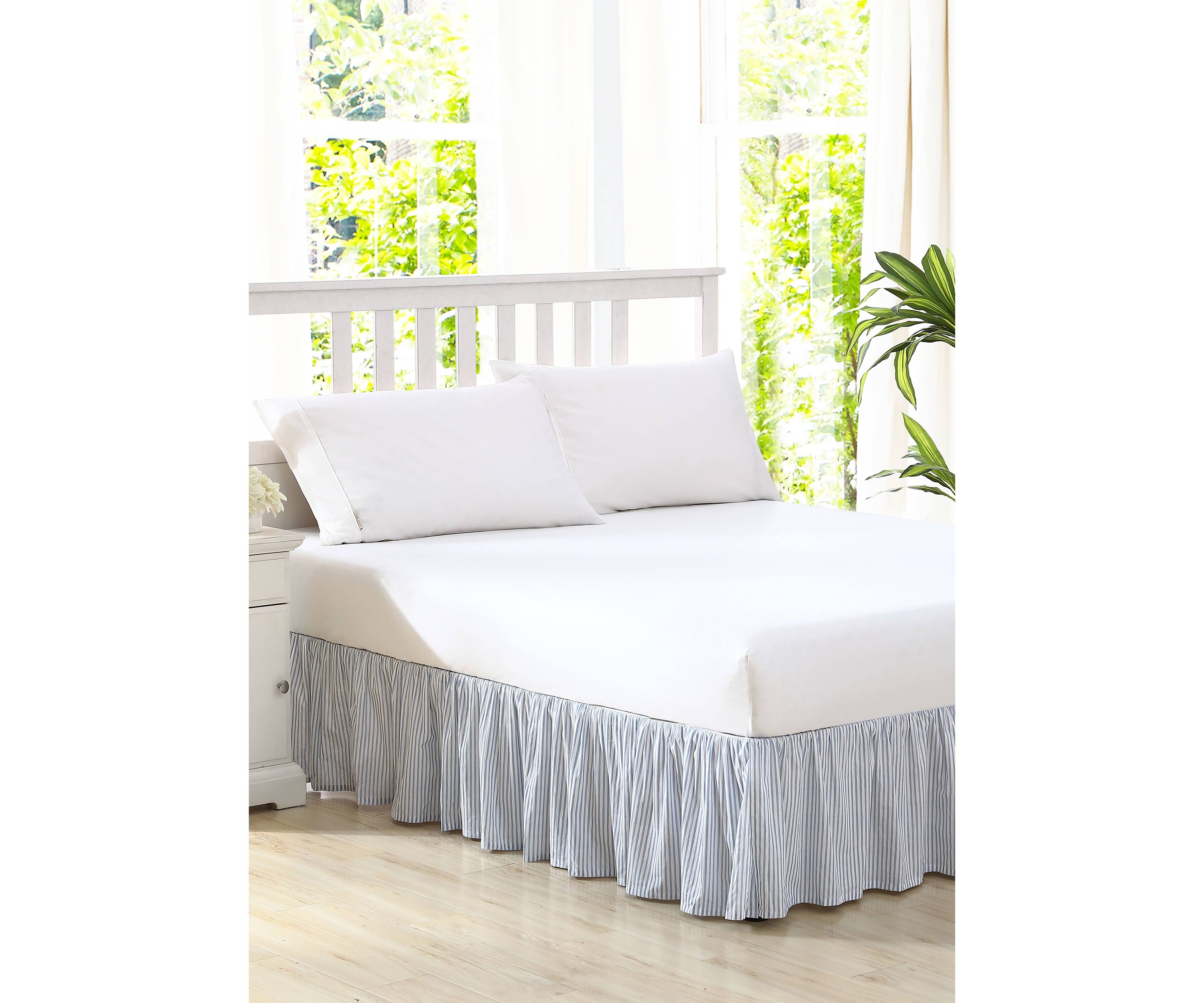 Classics Tic Stripe 1-Piece Cotton Bedskirt