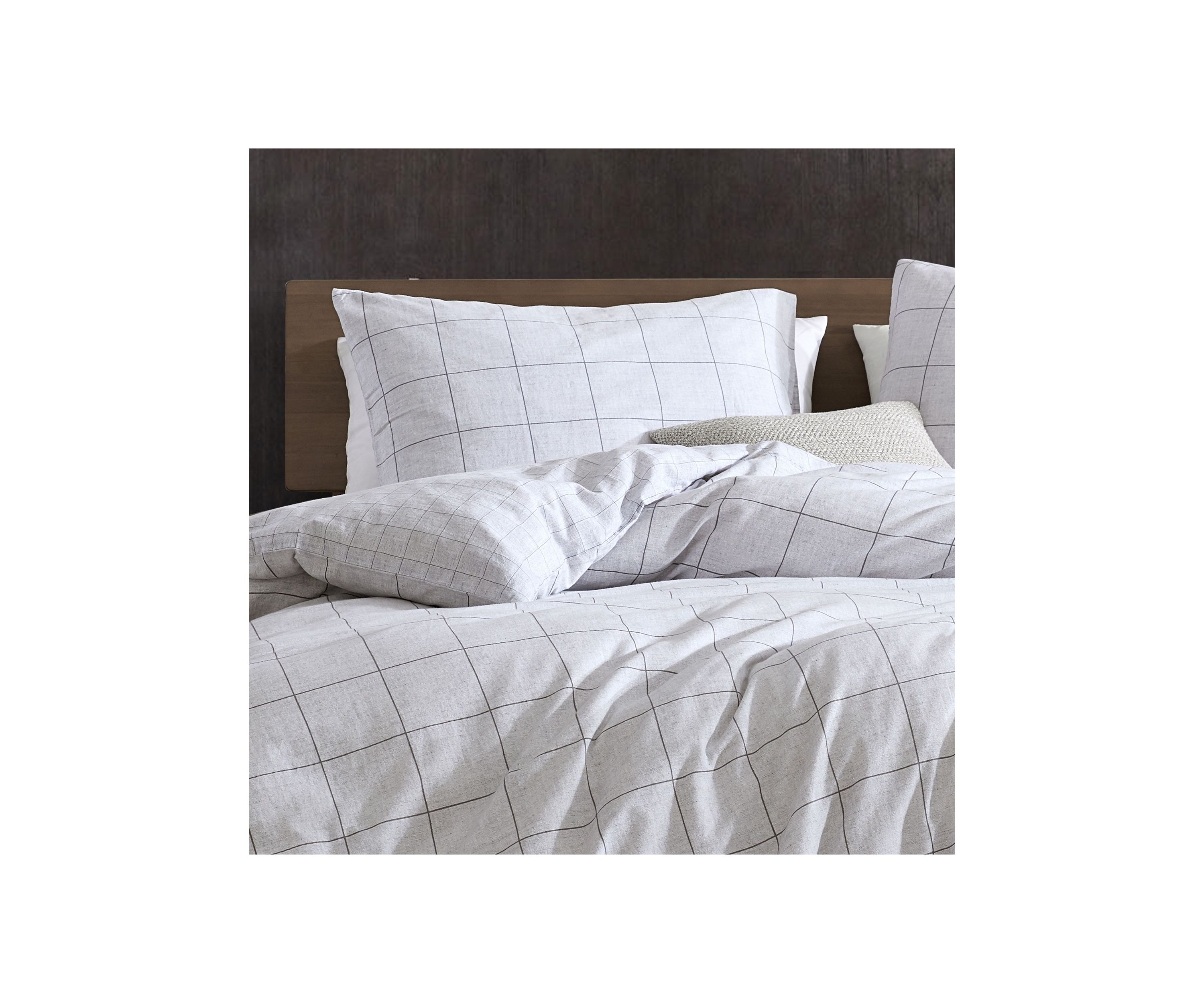 Holden Grid 3-Piece Cotton Duvet Set