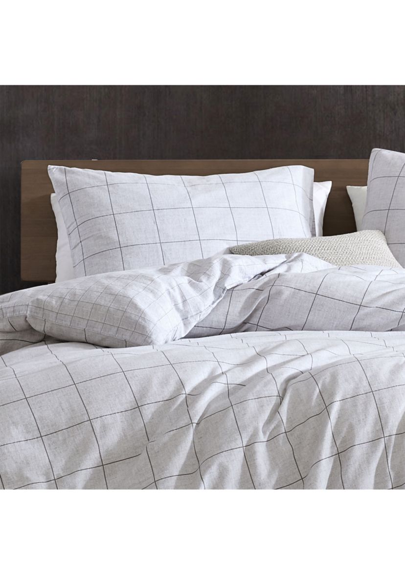 Holden Grid 3-Piece Cotton Duvet Set