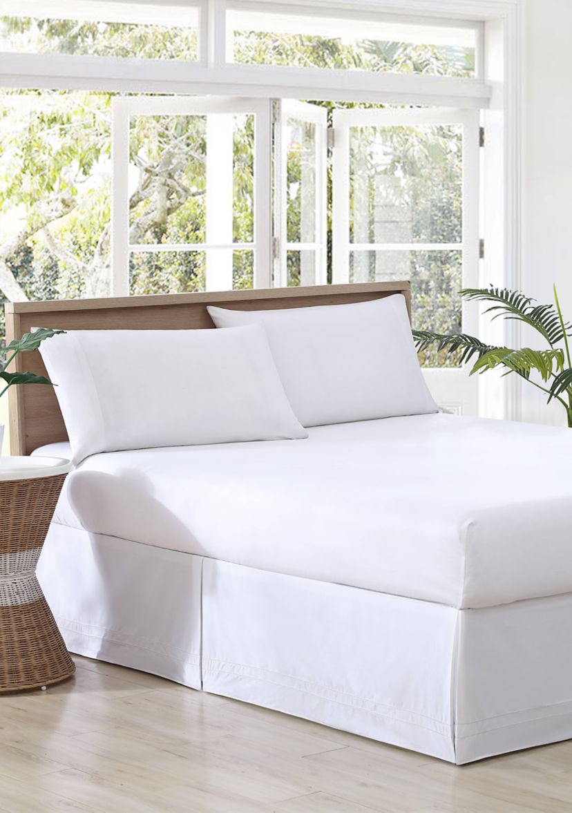 Solid Pleated 1-Piece Sateen Cotton Bedskirt