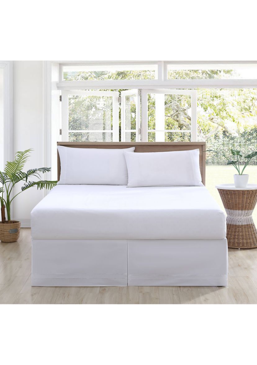 Solid Pleated 1-Piece Sateen Cotton Bedskirt