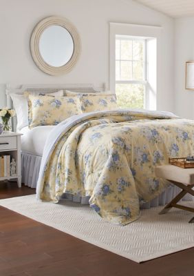 Laura Ashley Maybelle 3-Piece Floral Cotton Comforter Set