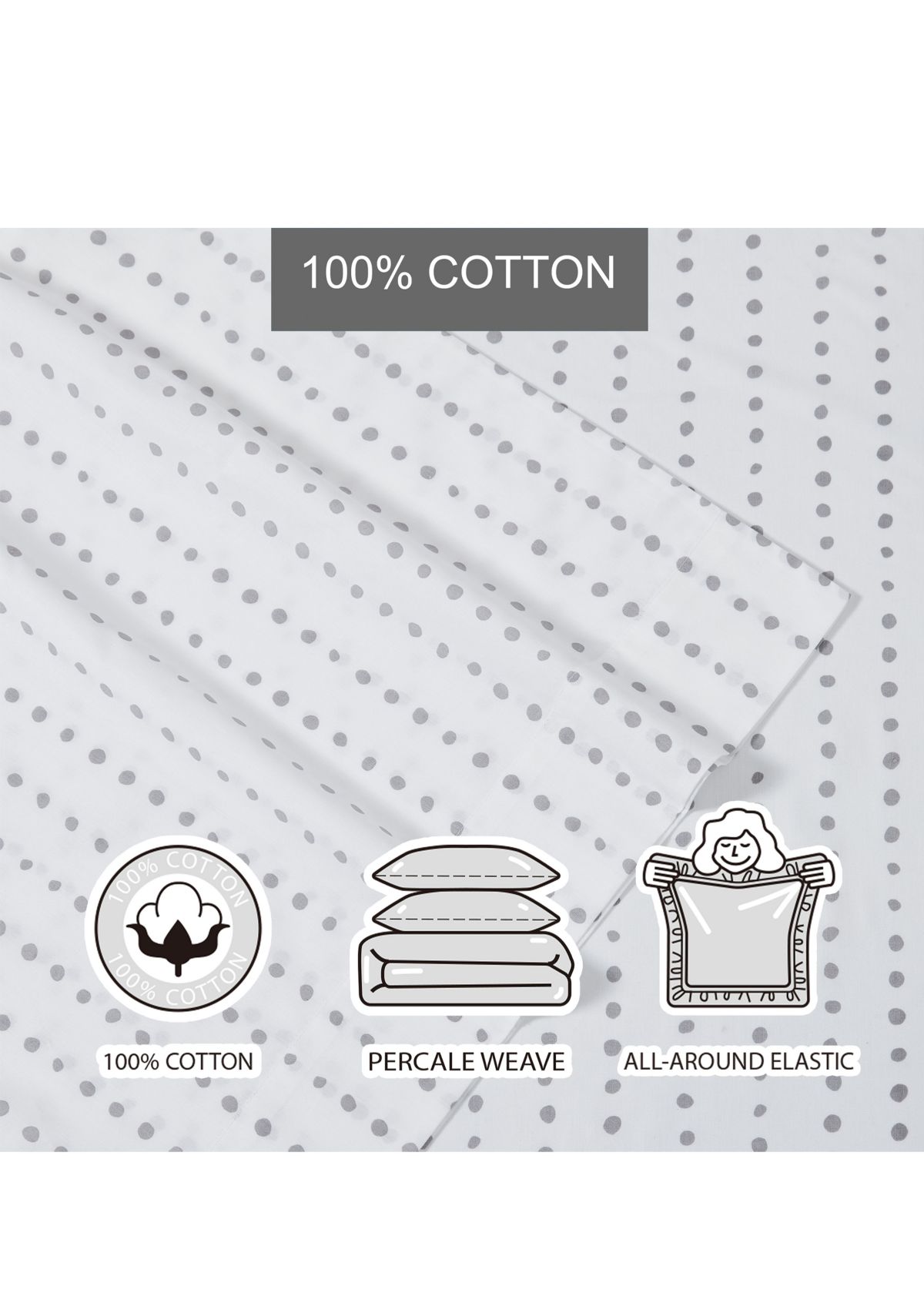 Radius 4-Piece Polka Dot Cotton Sheet Set