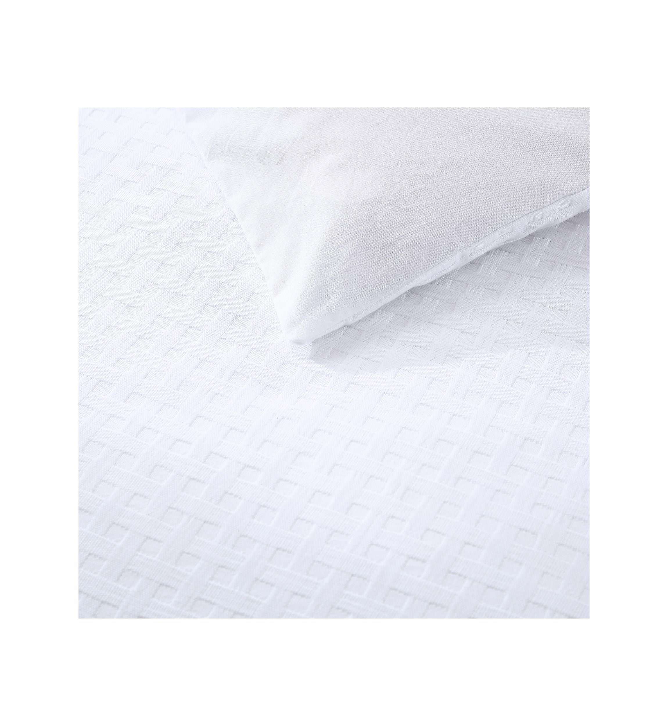 Basketweave Solid 3-Piece Cotton Comforter Set