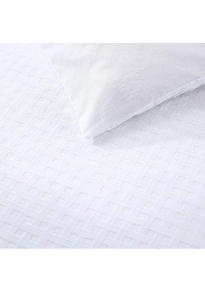 Basketweave Solid 3-Piece Cotton Comforter Set