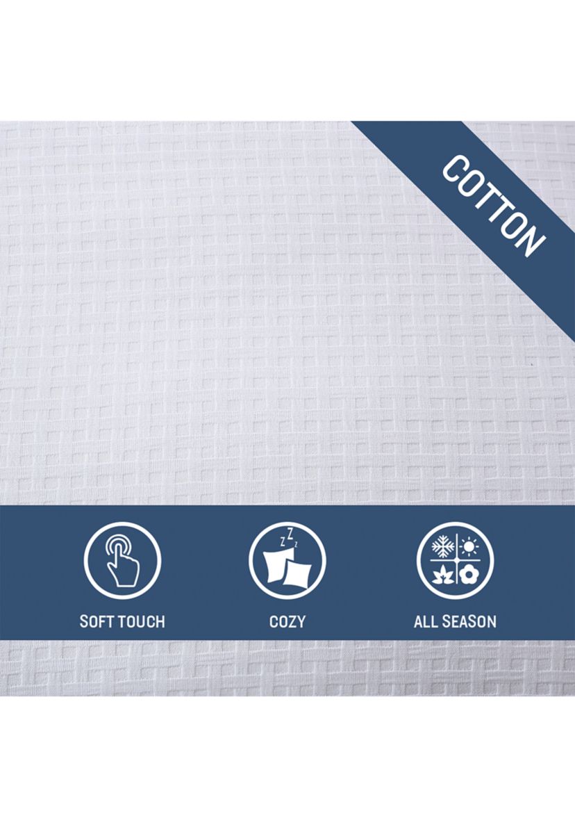 Basketweave Solid 3-Piece Cotton Comforter Set