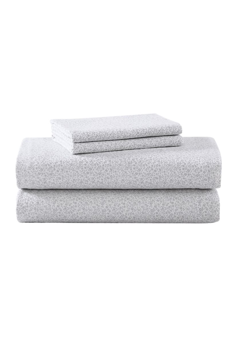 Chelsie Vine 4-Piece Cotton Flannel Sheet Set