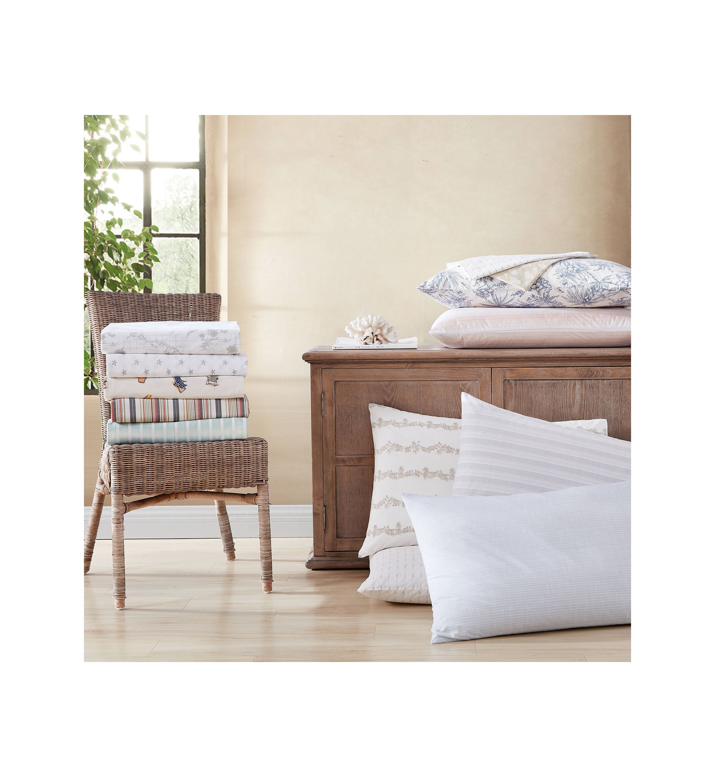 Ala Moana Stripe 4-Piece Percale Cotton Sheet Set