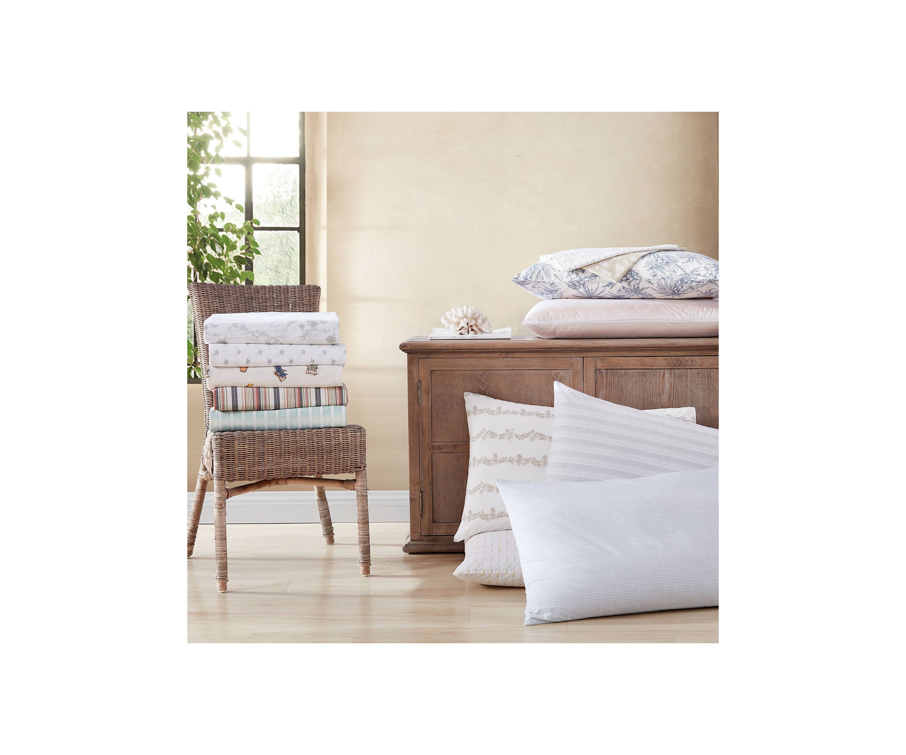 Ala Moana Stripe 4-Piece Percale Cotton Sheet Set