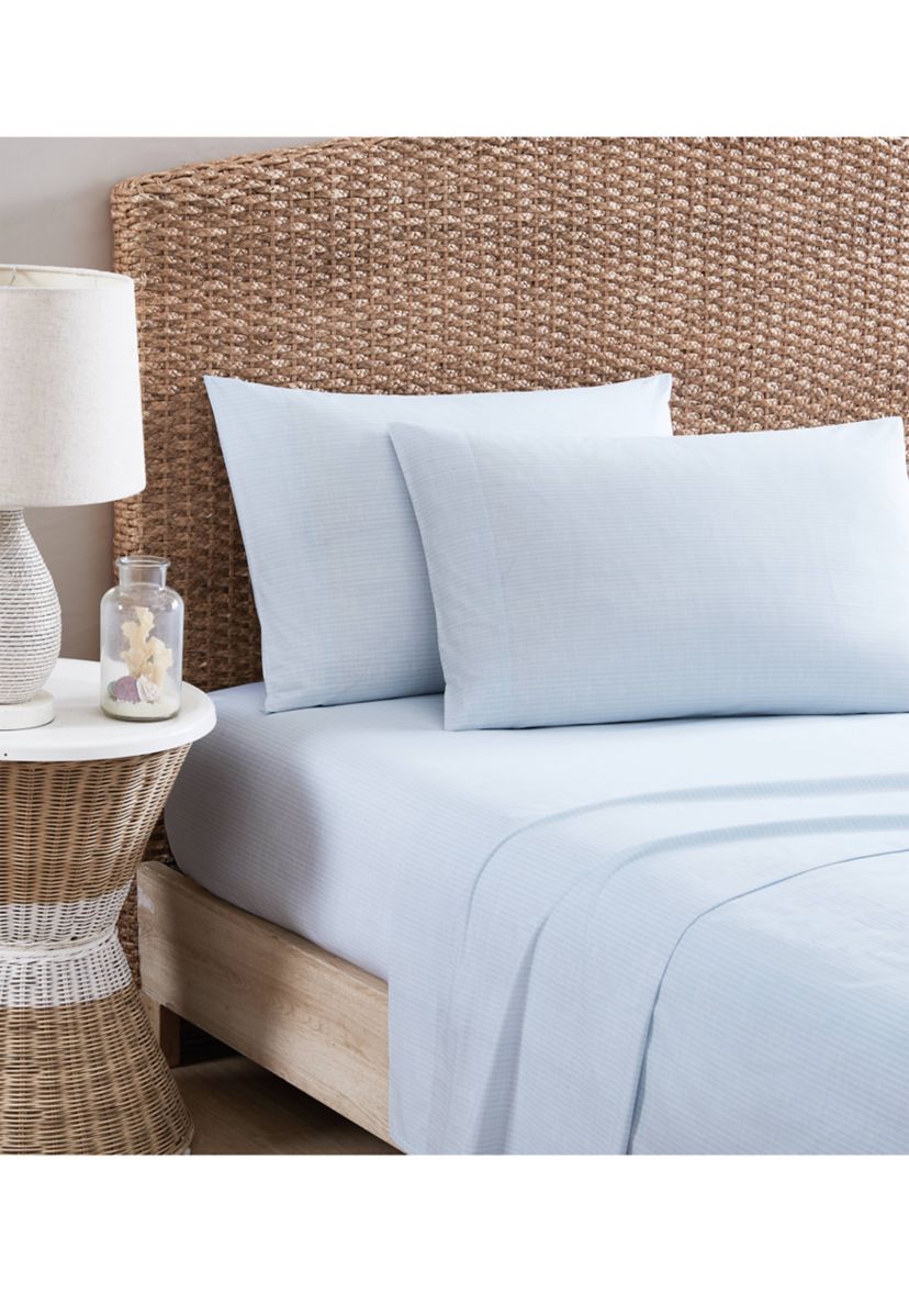 Ala Moana Stripe 4-Piece Percale Cotton Sheet Set