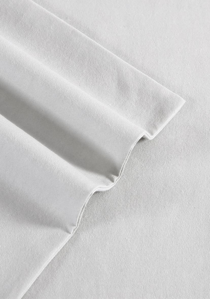 Solid 3-Piece Cotton Flannel Sheet Set