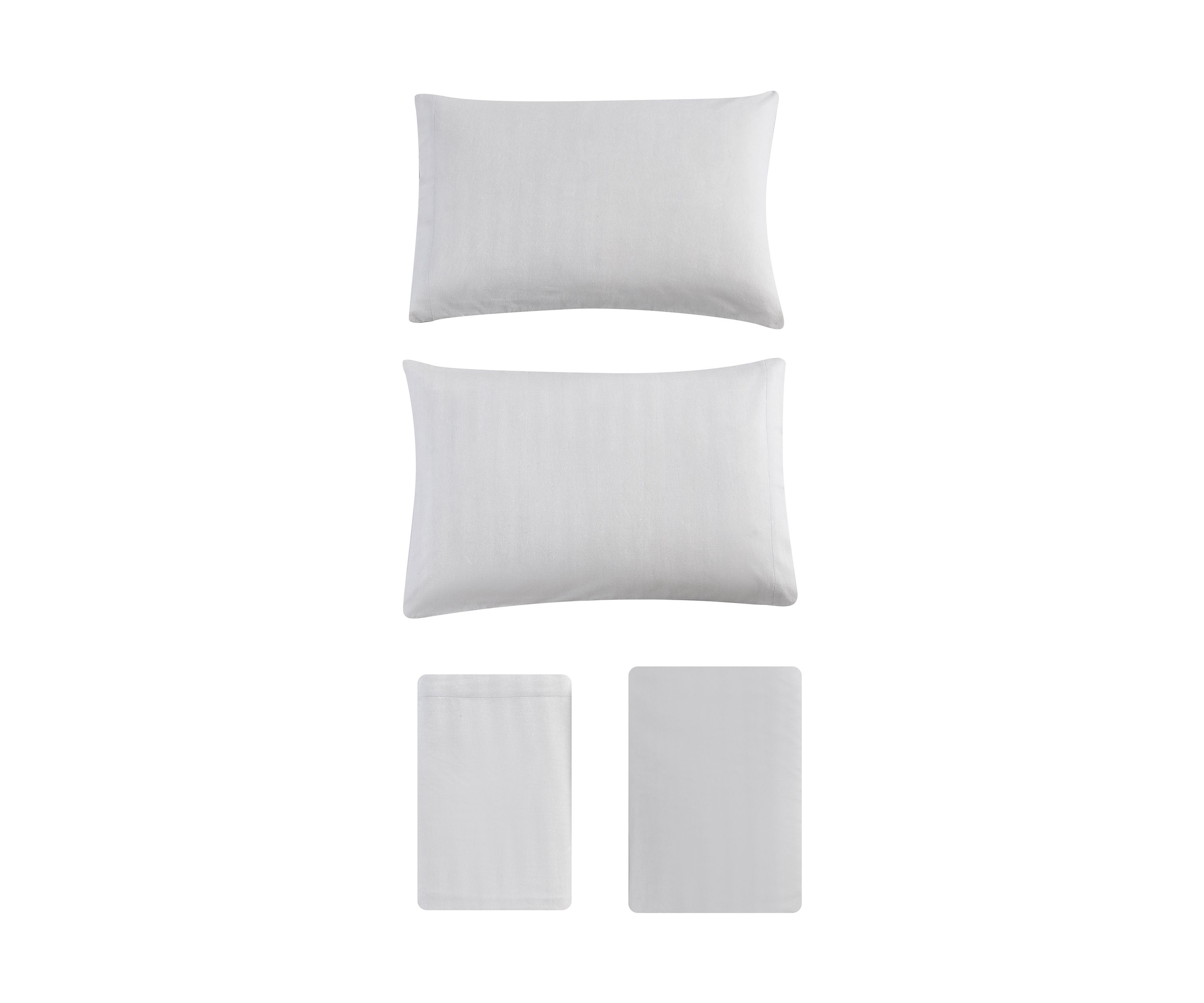 Solid 3-Piece Cotton Flannel Sheet Set
