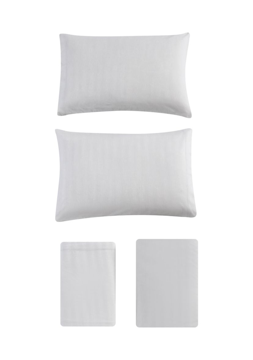 Solid 3-Piece Cotton Flannel Sheet Set