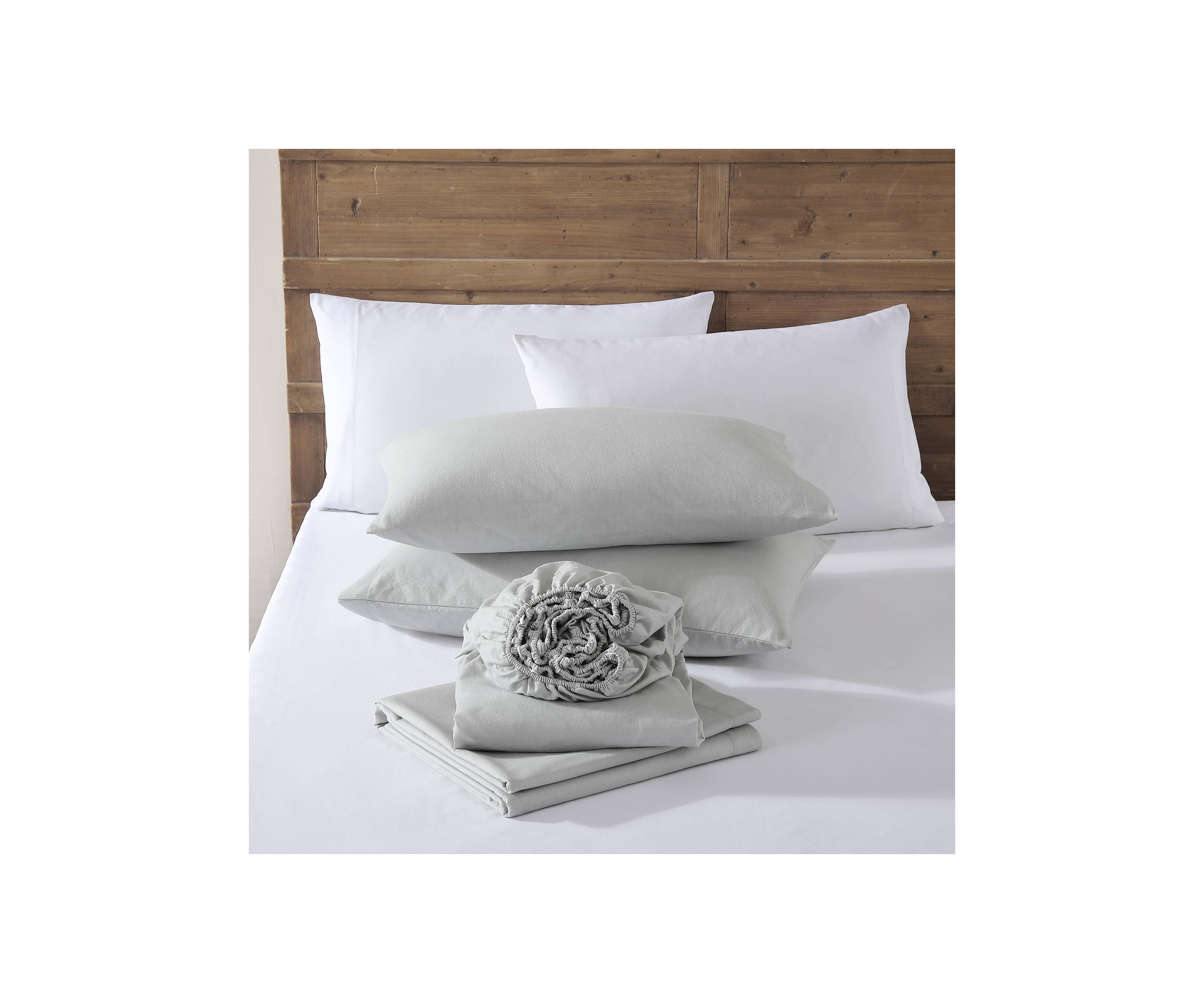 Solid 3-Piece Cotton Flannel Sheet Set