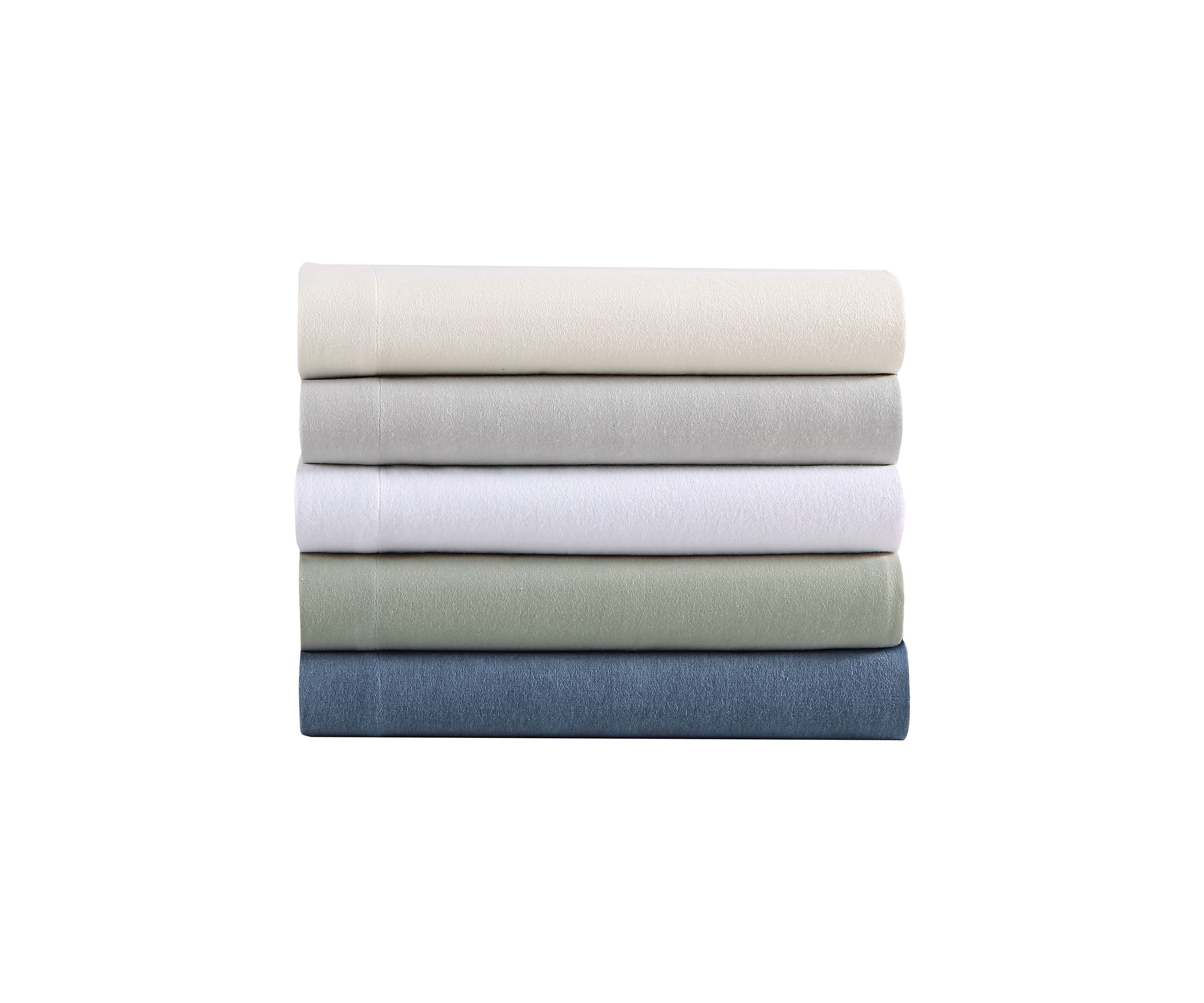 Solid 3-Piece Cotton Flannel Sheet Set