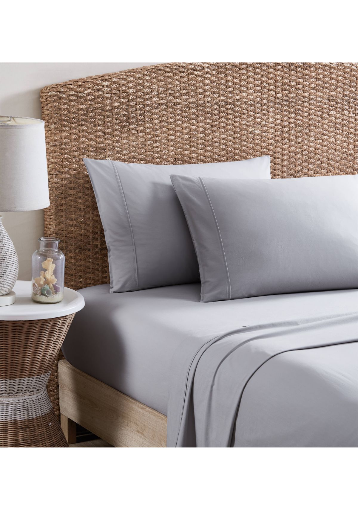 Solid 4-Piece Percale Cotton Sheet Set