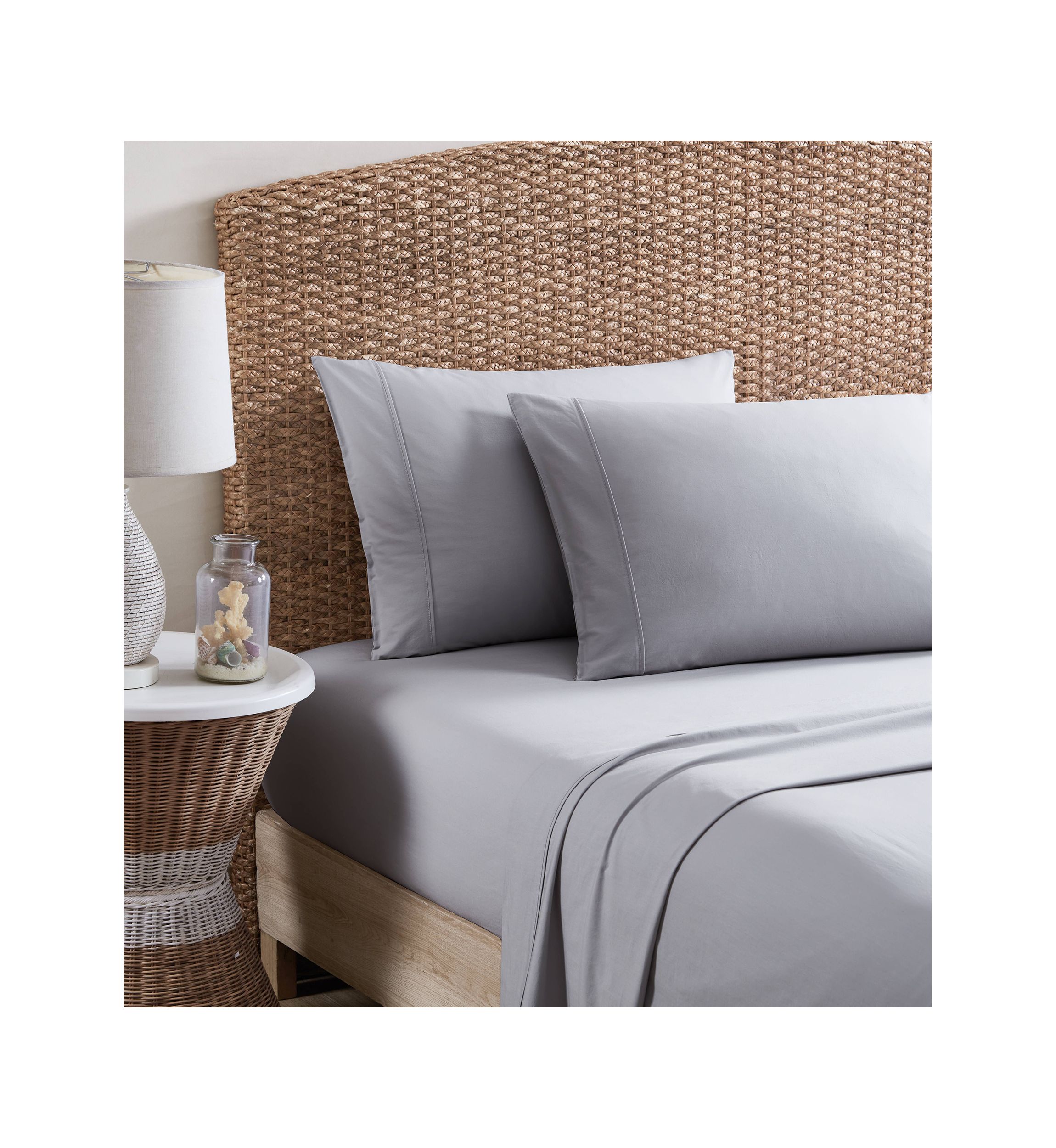 Solid 4-Piece Percale Cotton Sheet Set