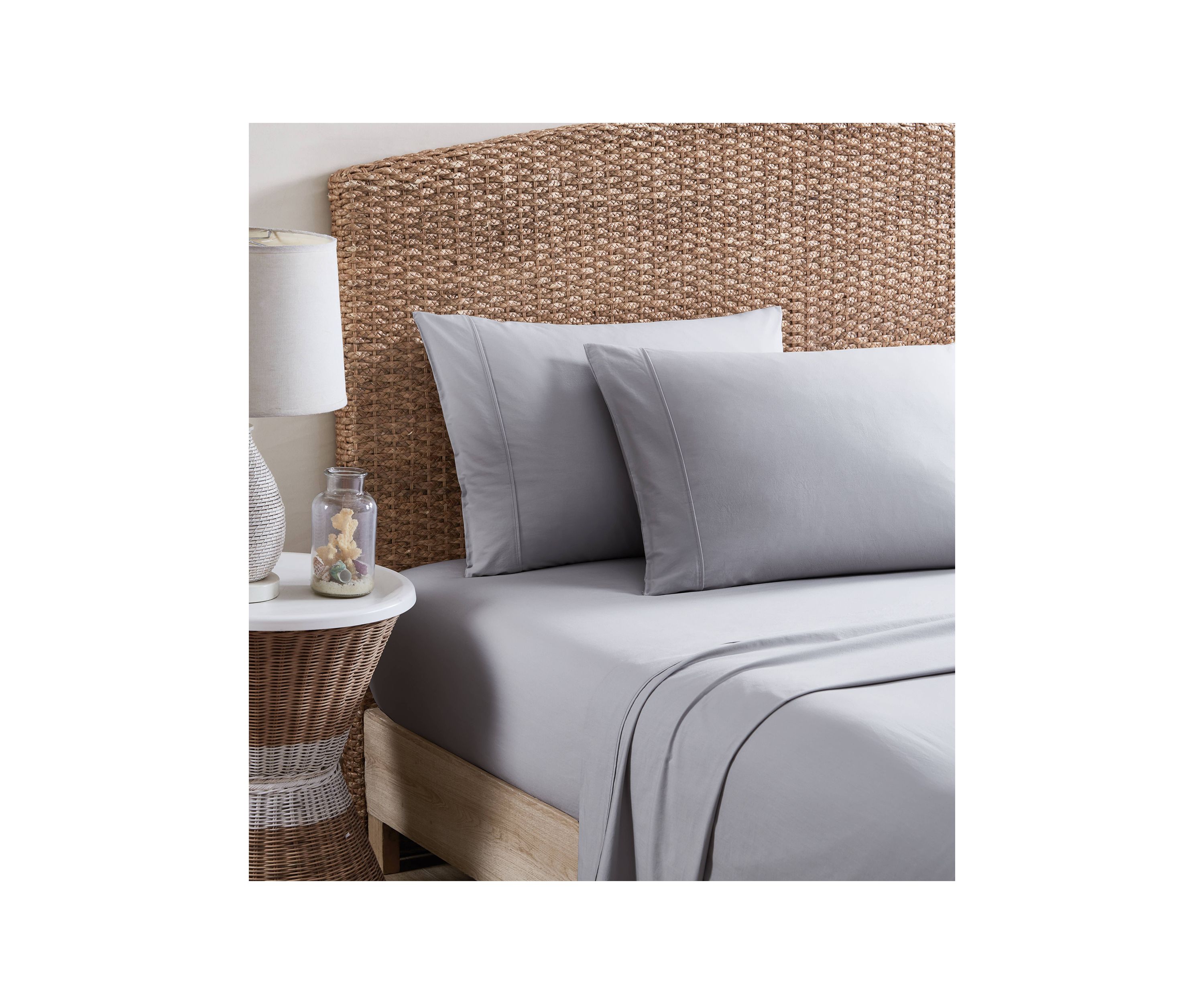 Solid 4-Piece Percale Cotton Sheet Set