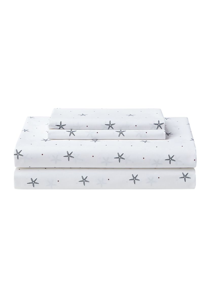 Star Spangled Coastal 4-Piece Percale Cotton Sheet Set