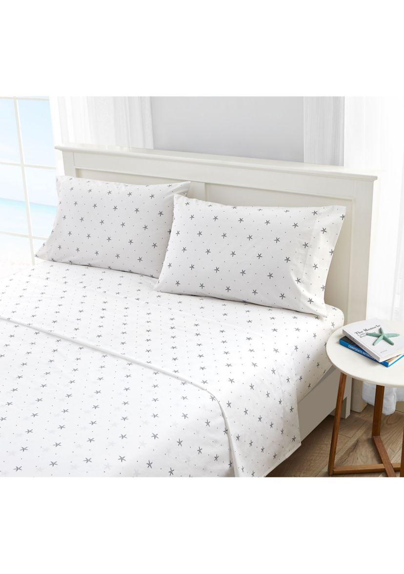 Star Spangled Coastal 4-Piece Percale Cotton Sheet Set