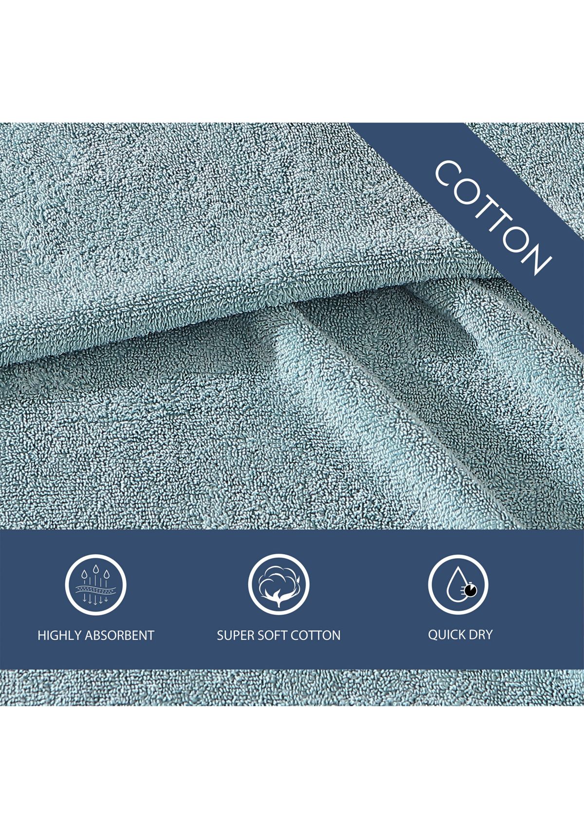 Island Retreat 100% Cotton Terry 2 Piece Hand Towel Set