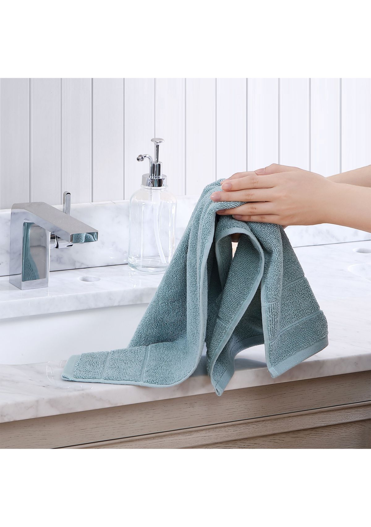 Island Retreat 100% Cotton Terry 2 Piece Hand Towel Set