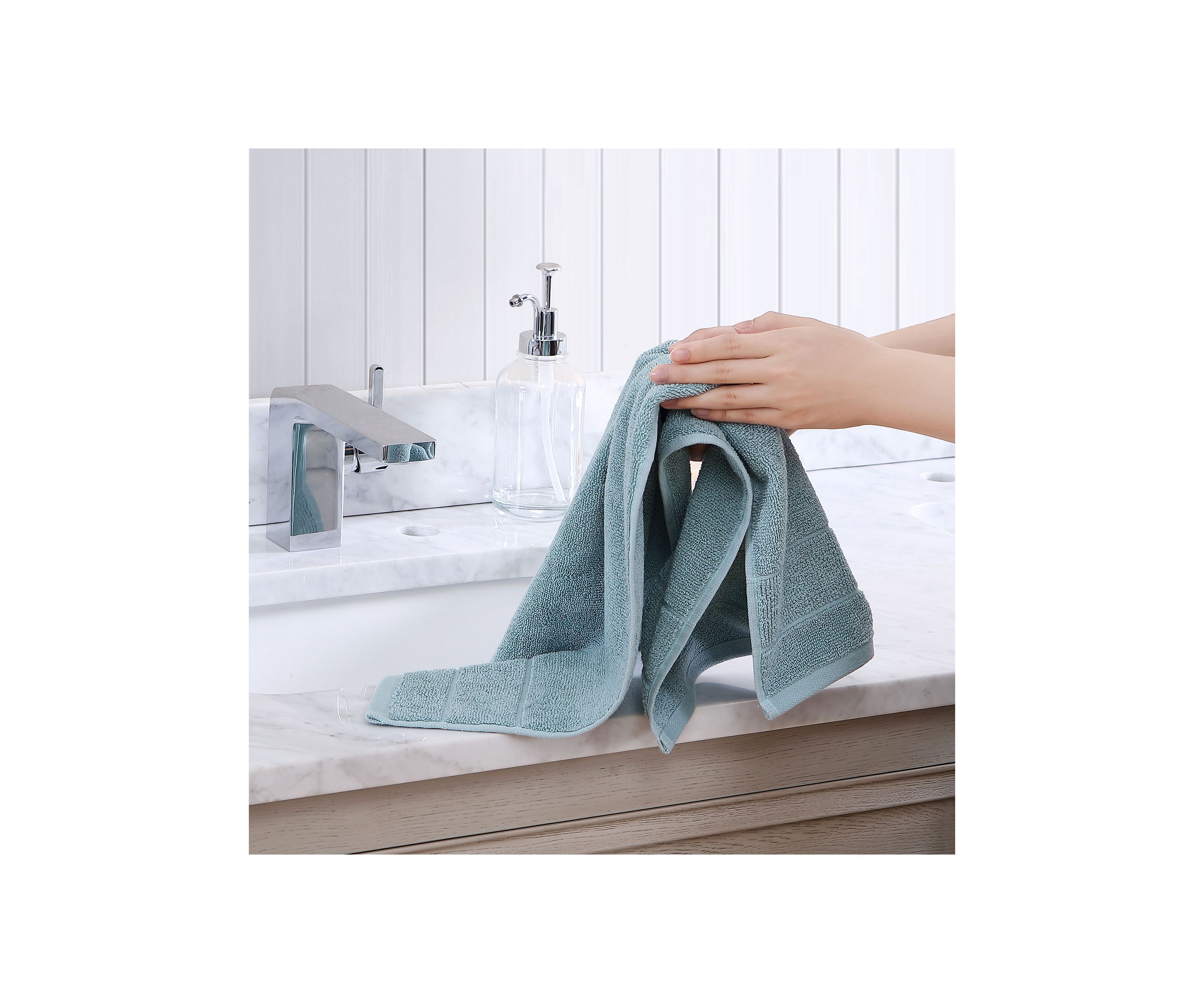 Island Retreat 100% Cotton Terry 2 Piece Hand Towel Set