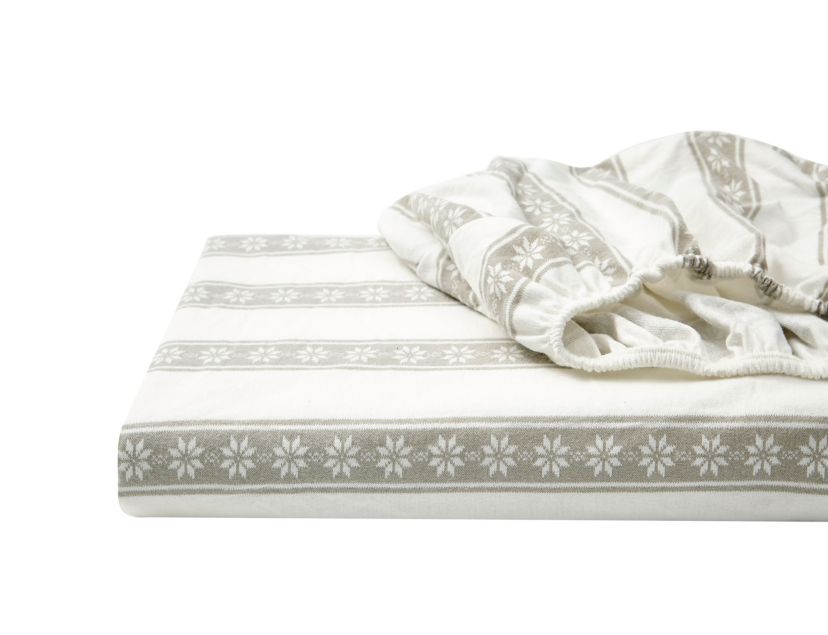 Snowflake Fair Isle 4-Piece Graphic Flannel Sheet Set