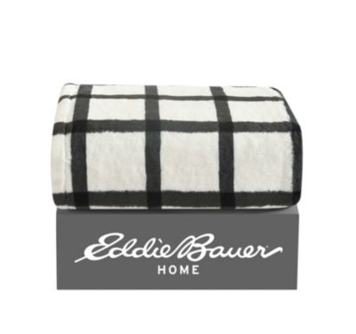 Eddie Bauer Bunkhouse Plaid Sherpa Reversible Throw Blanket