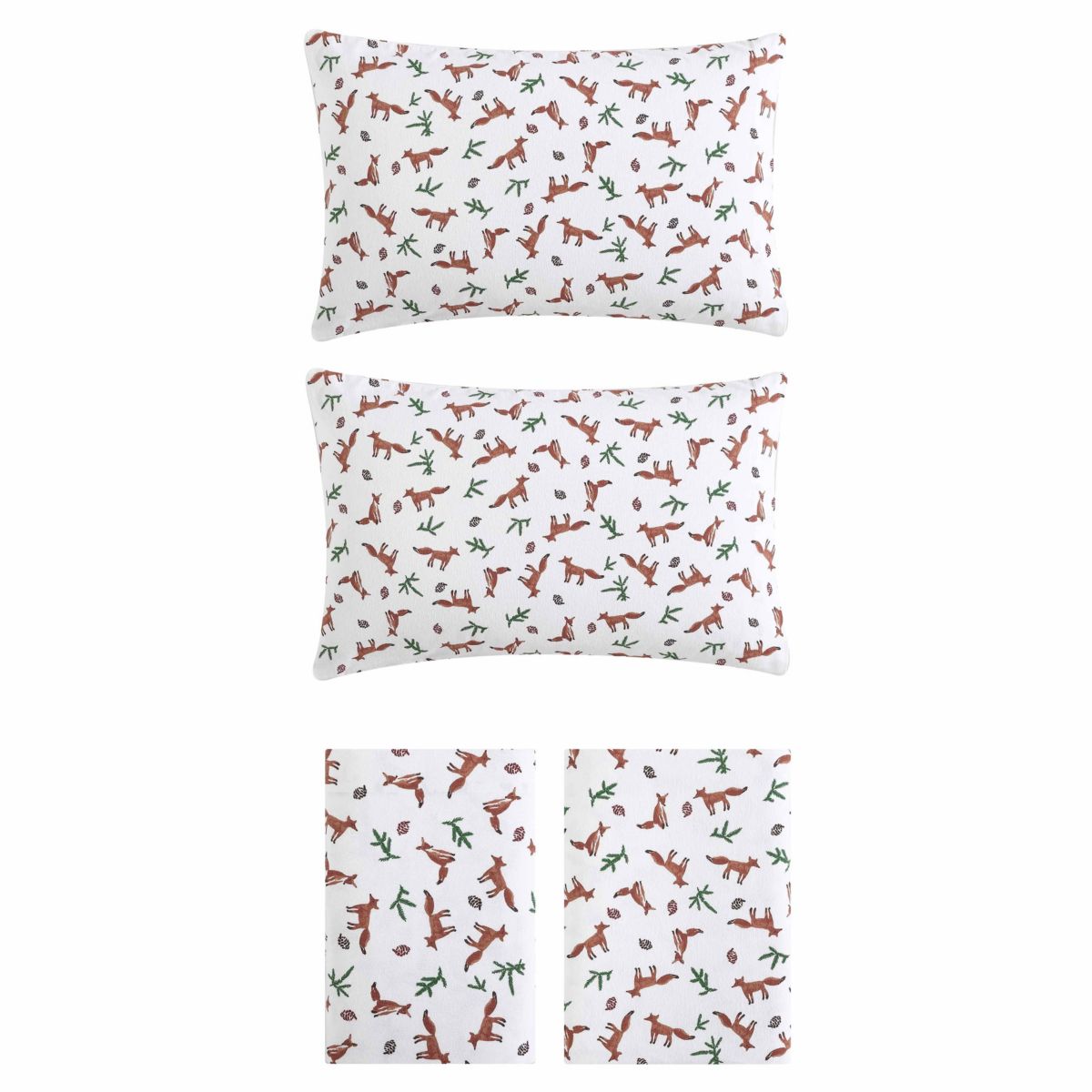 Fox Trail 100% Cotton Flannel 4 Piece Sheet Set