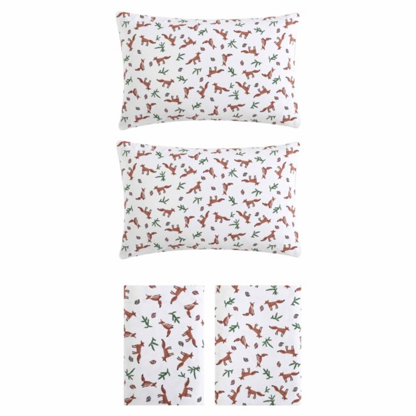 Fox Trail 100% Cotton Flannel 4 Piece Sheet Set