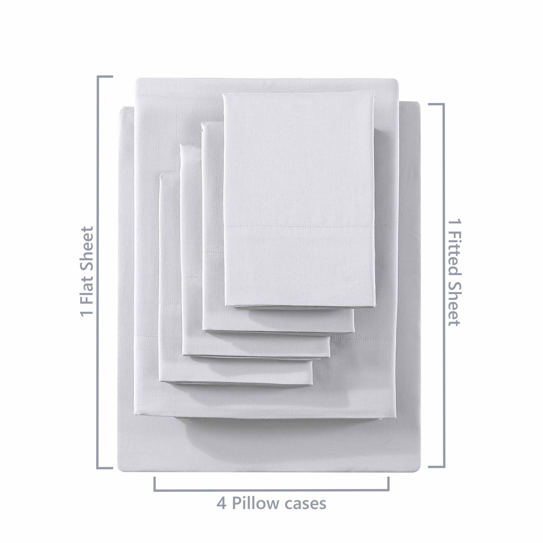 Solid T1000 Sheet Set Bonus Cotton Blend T1000 Sateen- 6 Piece- Sheet Set