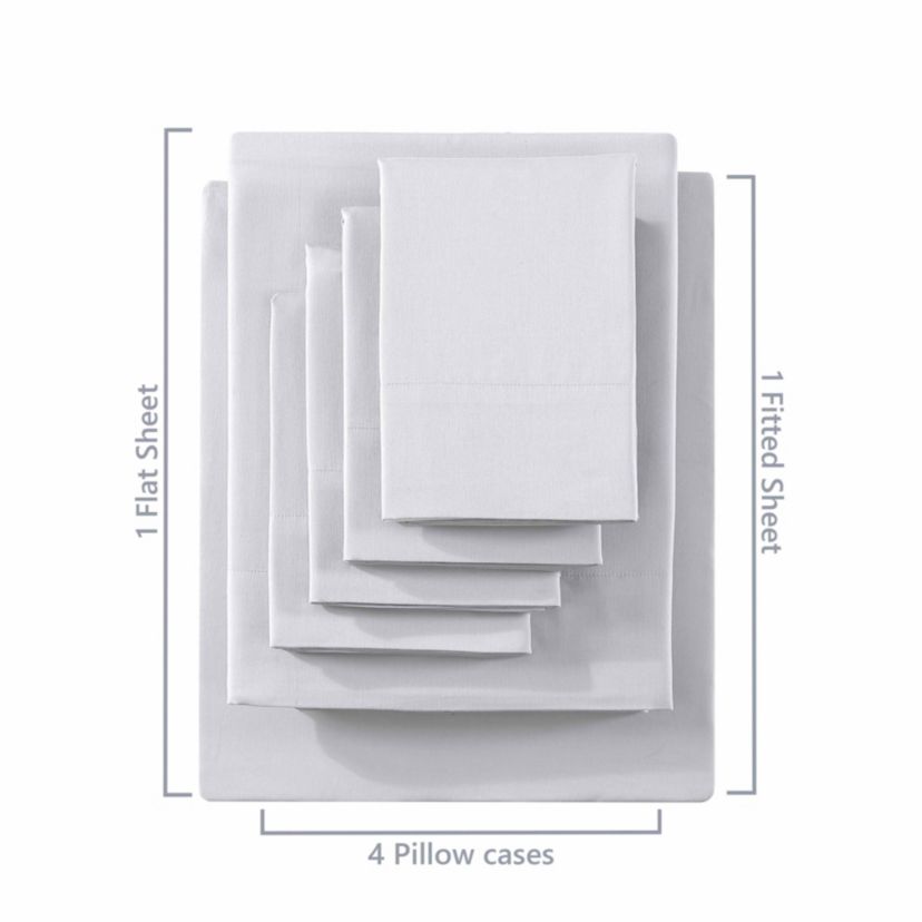 Solid T1000 Sheet Set Bonus Cotton Blend T1000 Sateen- 6 Piece- Sheet Set