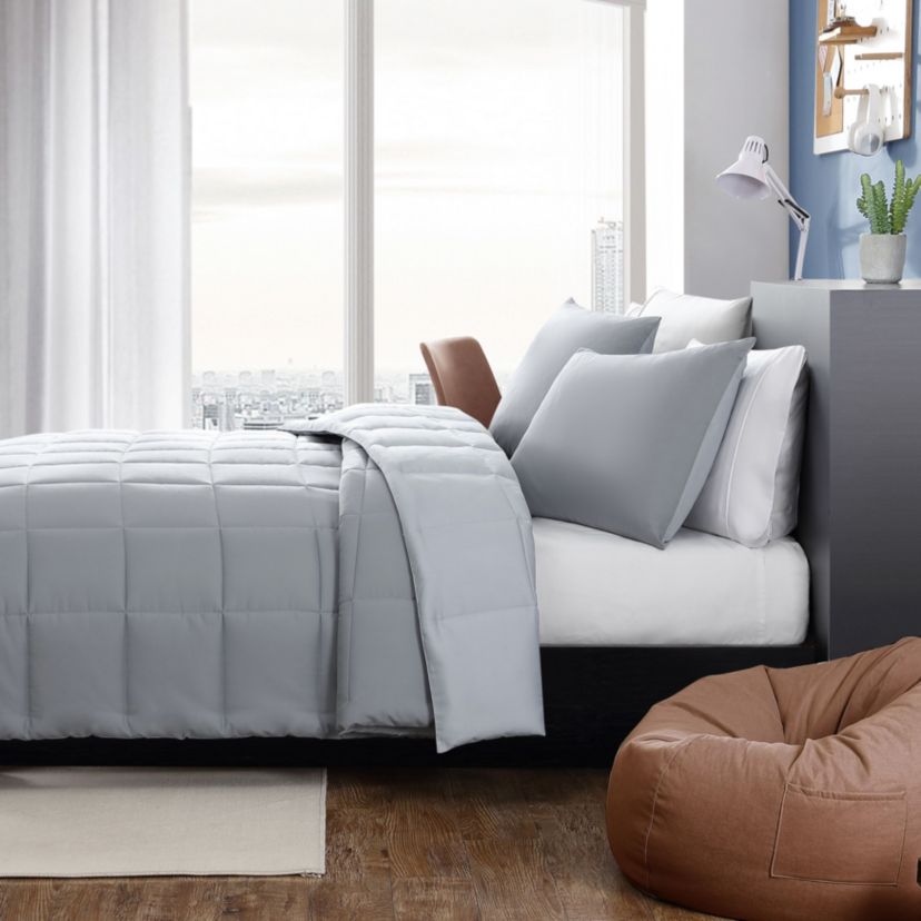 Longdale Solid Soft Microfiber- 3 Piece- Comforter Bedding Set