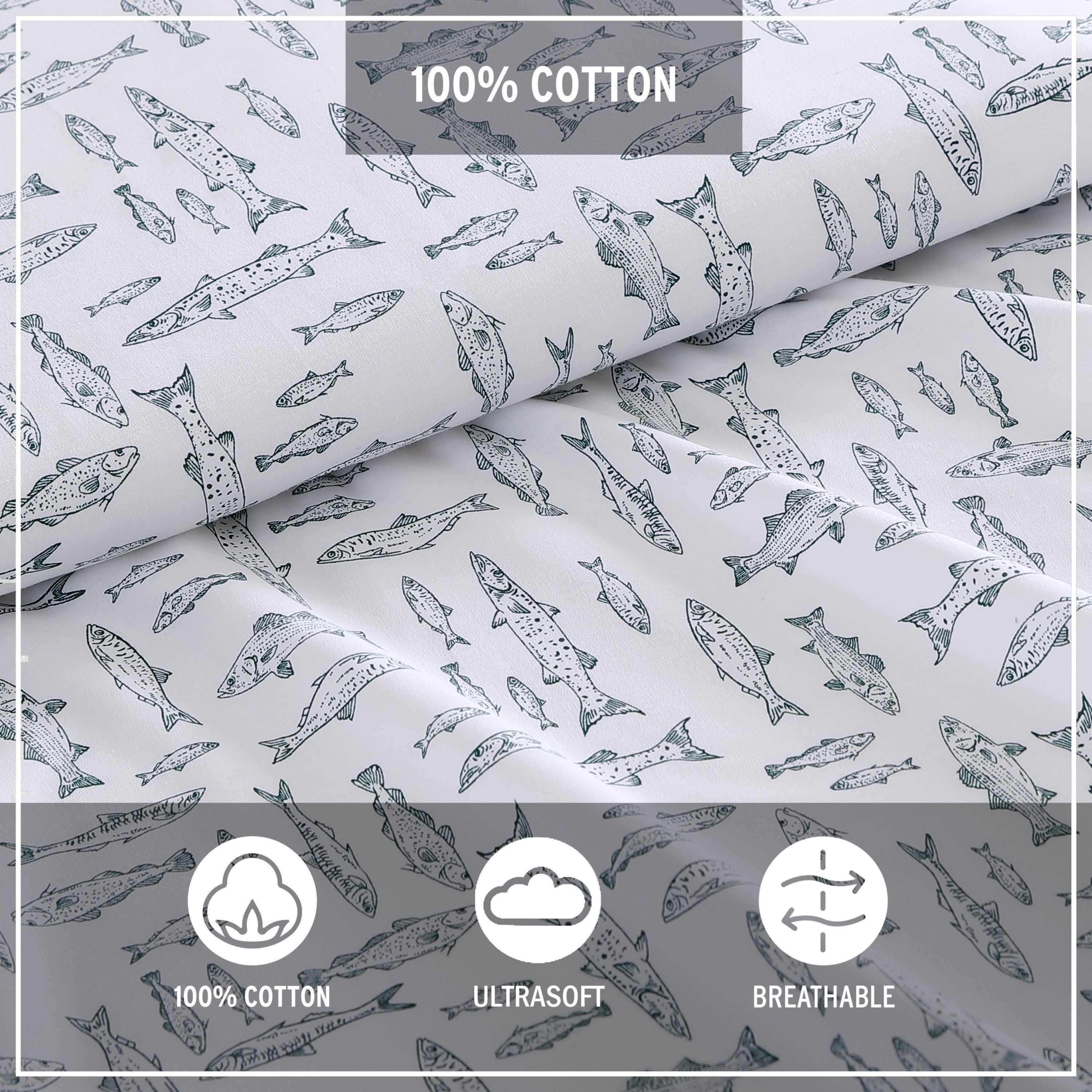 Albright Hill 100% Cotton Percale- 4 Piece- Sheet Set