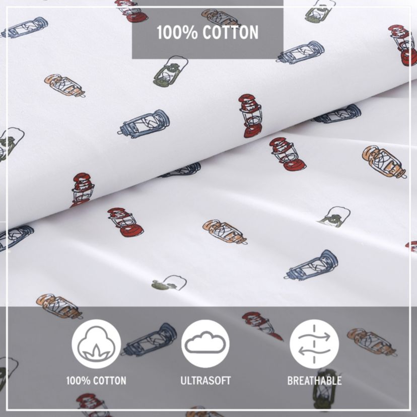 Explore Lantern 100% Cotton Percale- 3 Piece- Sheet Set