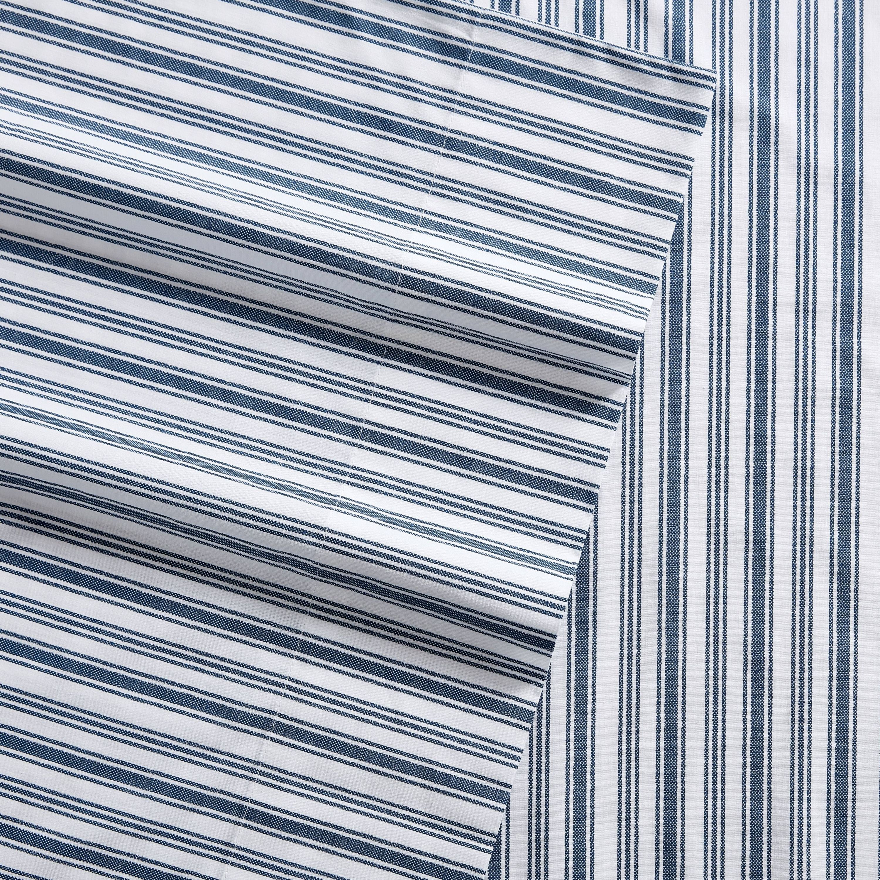 Coleridge Stripe 100% Cotton Percale- 4 Piece- Sheet Set