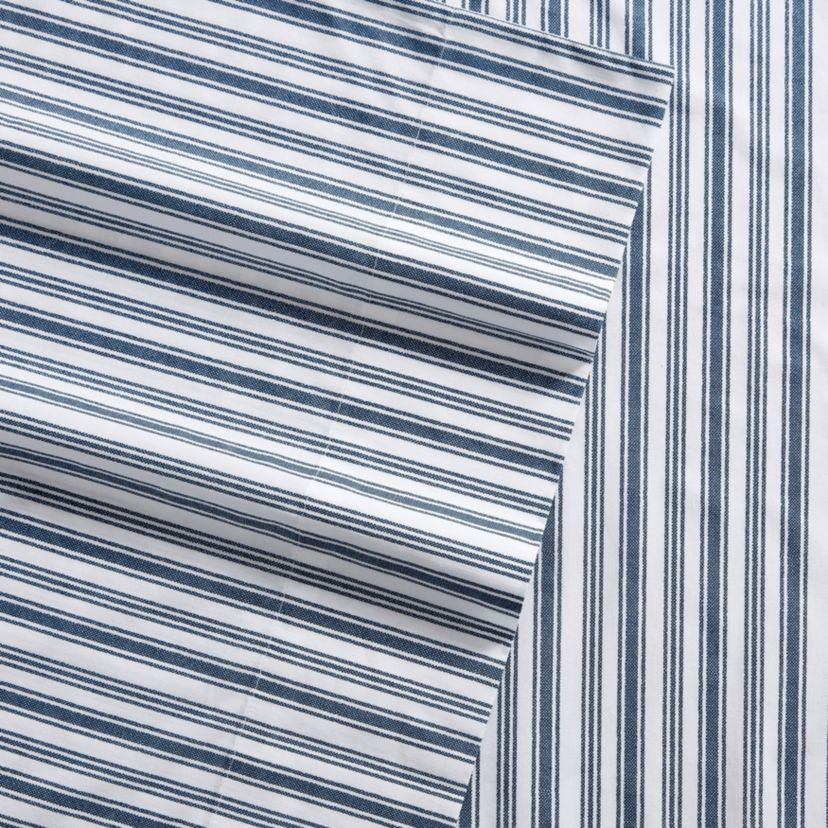 Coleridge Stripe 100% Cotton Percale- 4 Piece- Sheet Set