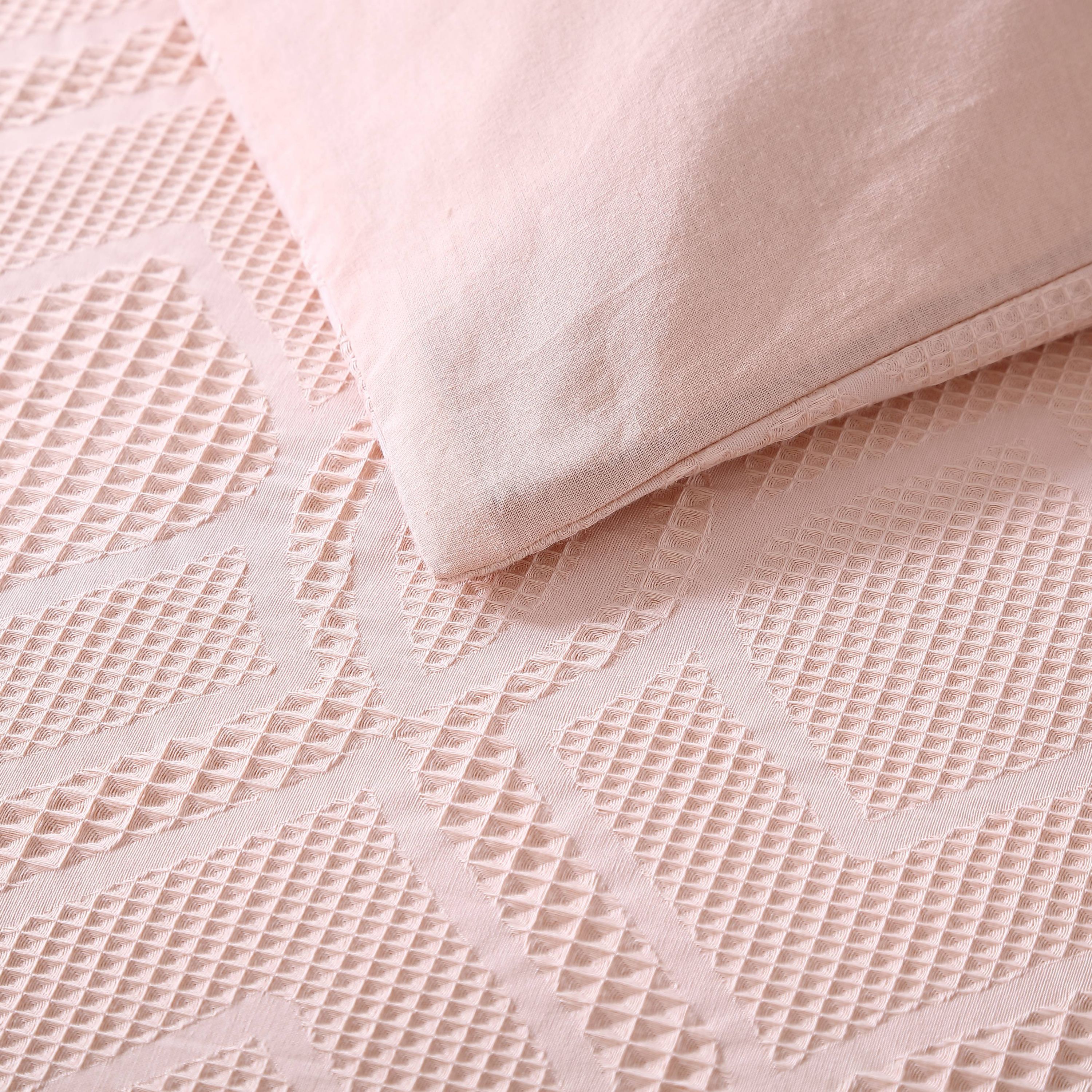 Textured Waffle 100% Cotton - 3 Piece- Comforter Bedding Set