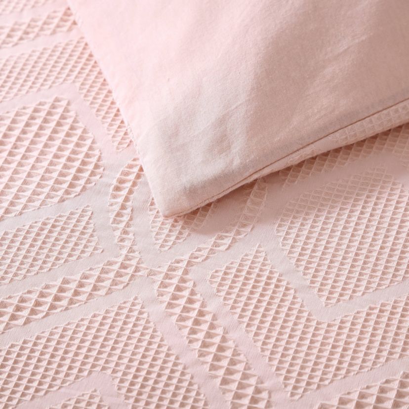 Textured Waffle 100% Cotton - 3 Piece- Comforter Bedding Set