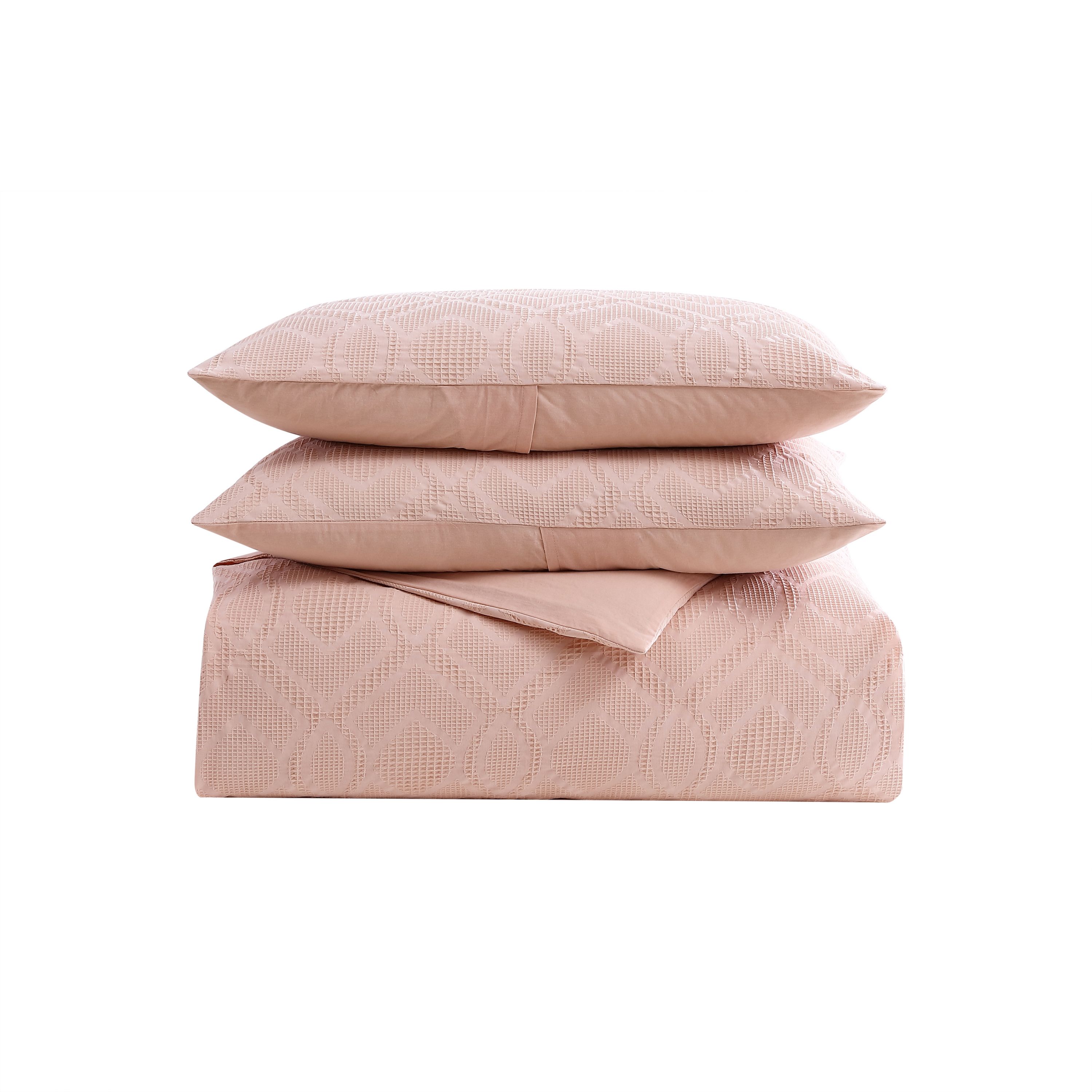 Textured Waffle 100% Cotton - 3 Piece- Comforter Bedding Set