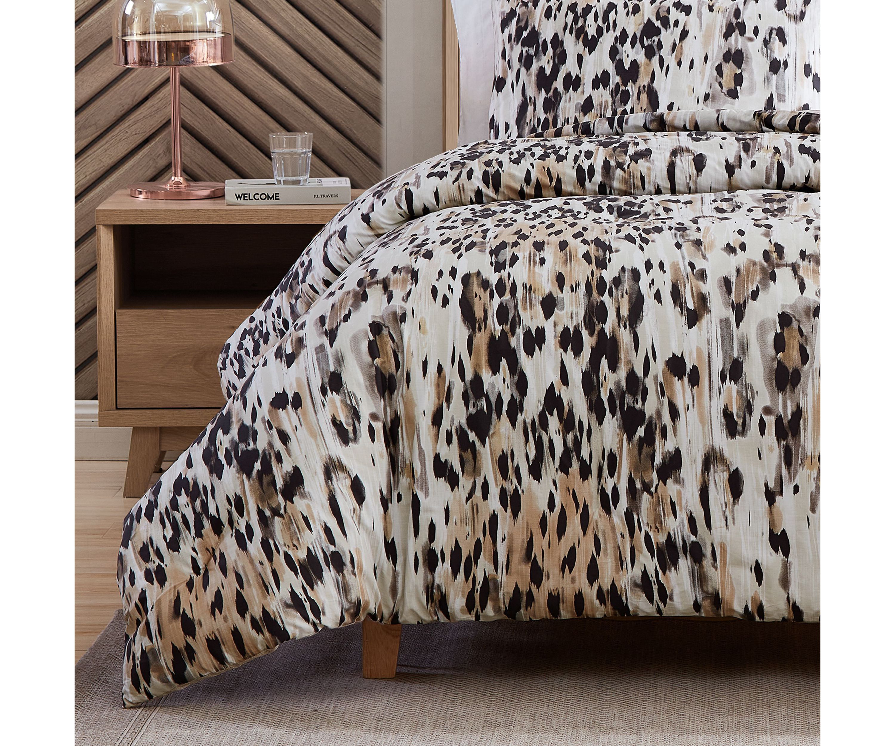 Abstract Leopard 100% Cotton- 3 Piece- Comforter Bedding Set