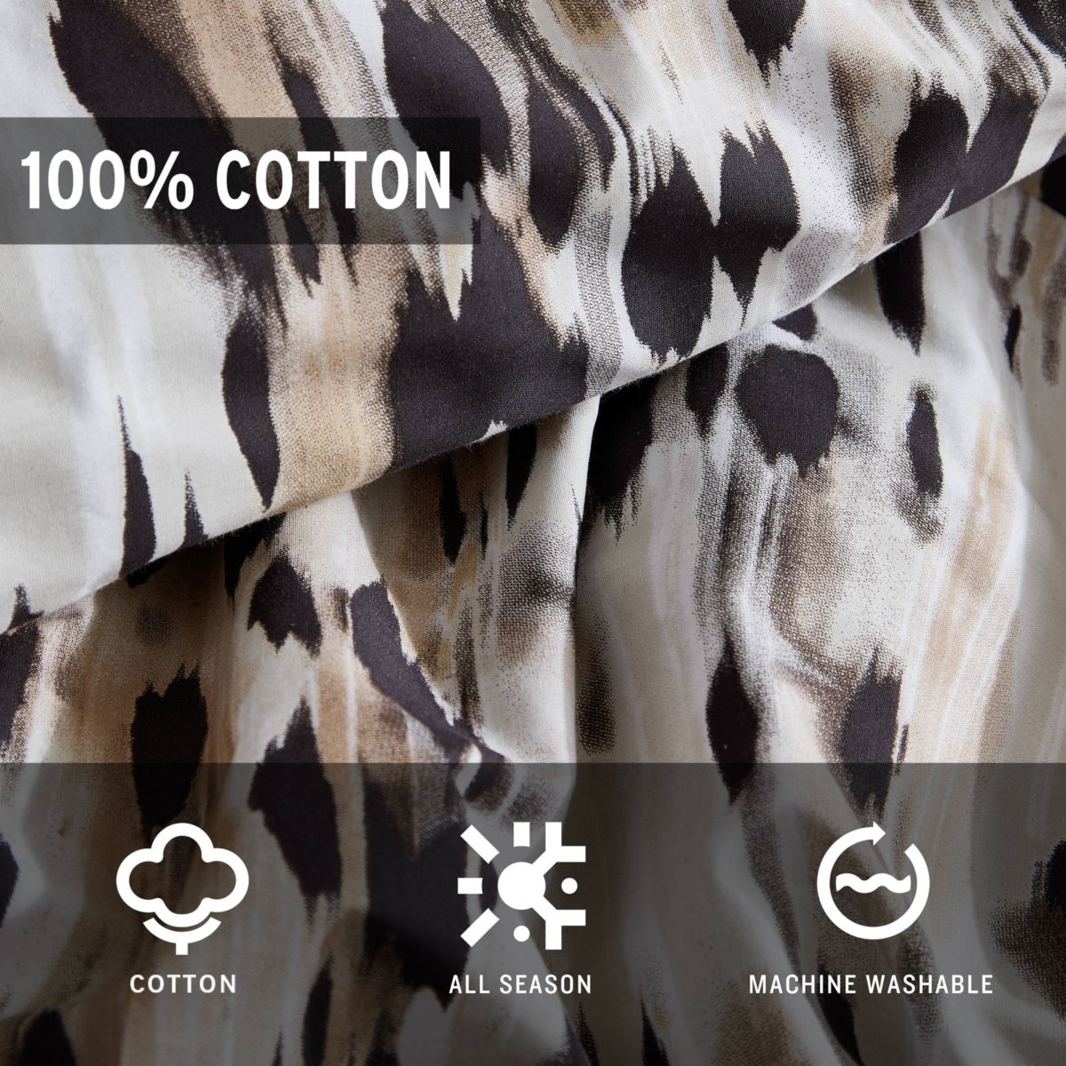 Abstract Leopard 100% Cotton- 3 Piece- Comforter Bedding Set