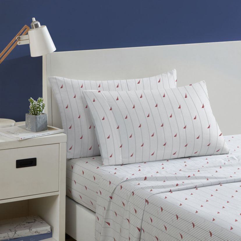 Audley Stripe 100% Cotton Percale- 3 Piece- Sheet Set